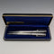 Circa 1970 British Vintage Yard O' Red Sterling Silver Propelled Pencil & Ballpoint Pen